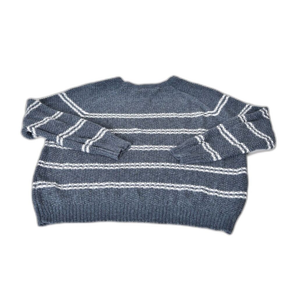 Abercrombie Navy Striped Lightweight Crew Neck Sweater Size Kids 11/12